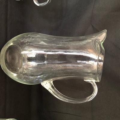 Lot 166 - Glass Pitcher & Stemmed Glasses