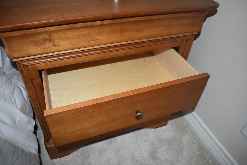Lot 12, Wood Bed Side Table, pull out shelf
