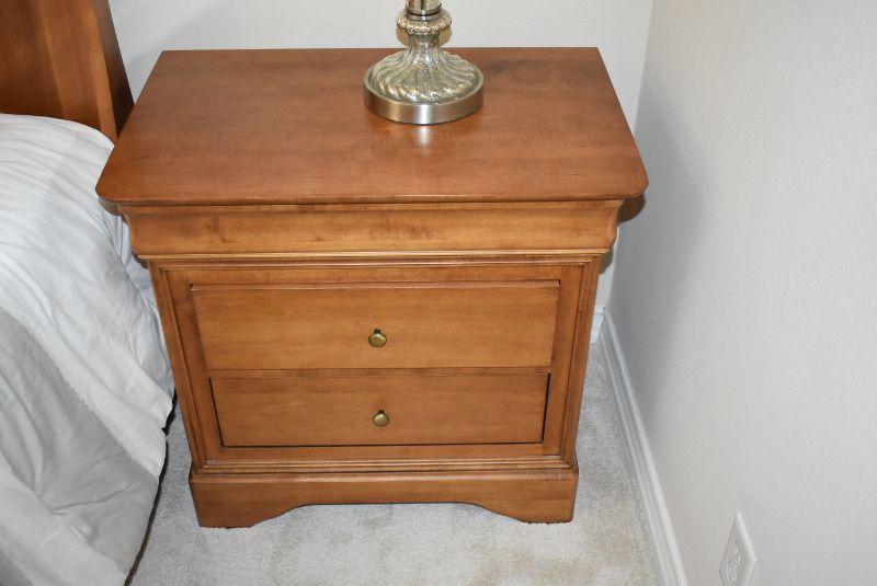 Lot 12, Wood Bed Side Table, pull out shelf