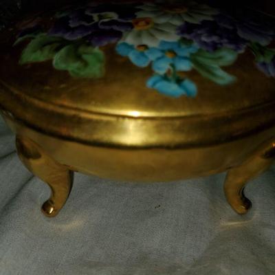 Gold Limoges Trinket Box