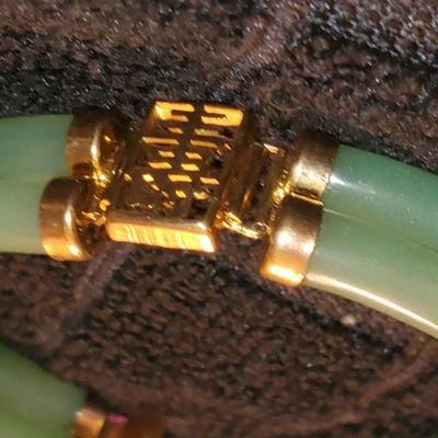 Gold Tone Jade Bracelet 
