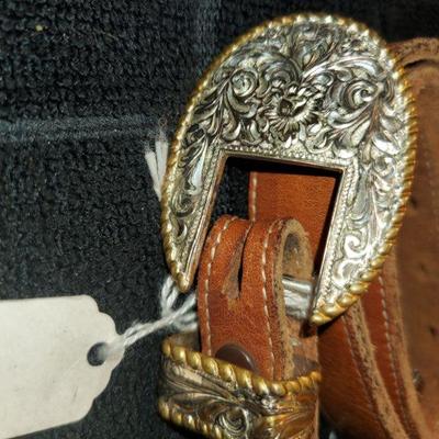 Leather Belt and Sterling Buckle 