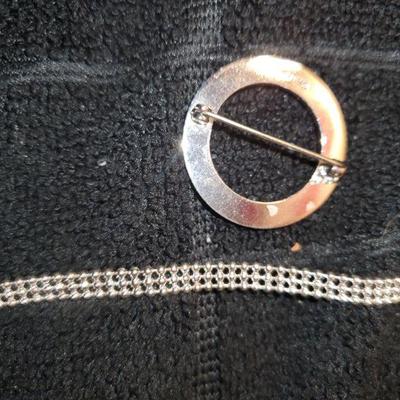 Silvertone Necklace and Sterling Brooch