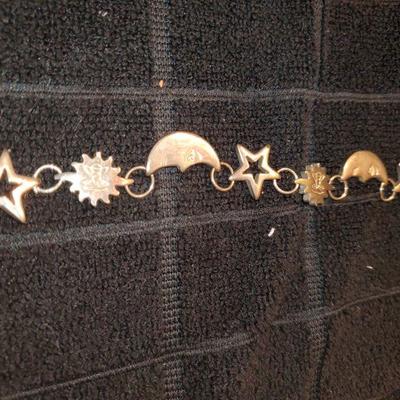 Sterling Stars and Moon Bracelet 