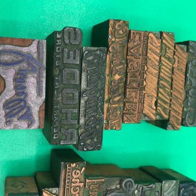 Vintage Wood Block Stamps, words, phrases, symbols, etc
