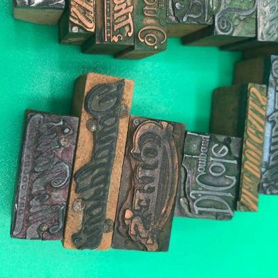 Vintage Wood Block Stamps, words, phrases, symbols, etc