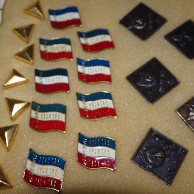 Vintage Cub-scout Tie Tack, Pins Lot, Flags, Graduation, Diamond Shape, Merit Pins