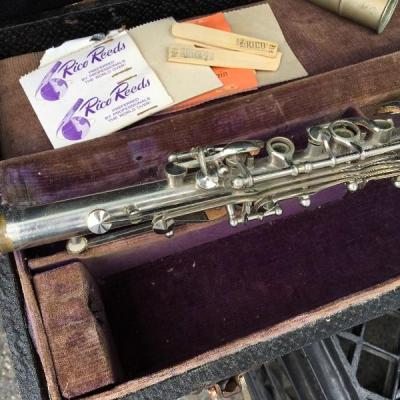 Antique D.S. Andrus Silver Clarinet