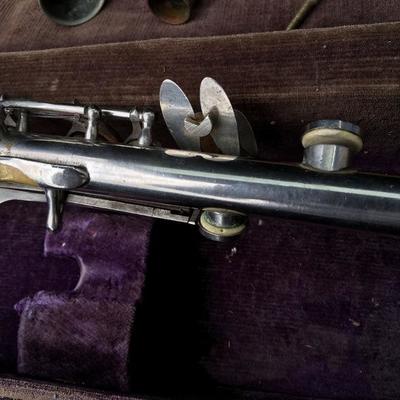 Antique D.S. Andrus Silver Clarinet