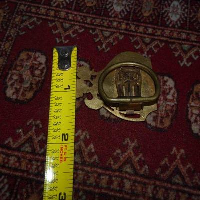 Victorian Gold Tone Scarf Clip, Lady looking in mirror 