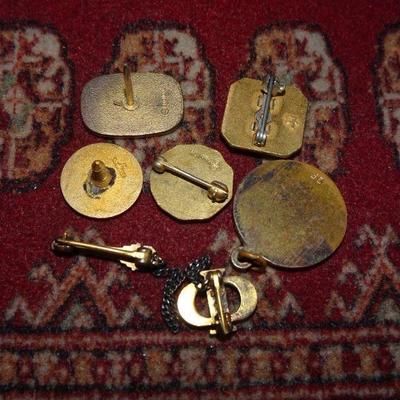 Gold Filled, Gold Tone Fraternal Pins and Tie Tacks (6)