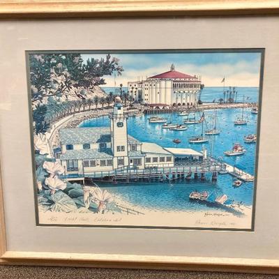 Yacht Club Catalina Island Framed Numbered Signed Print