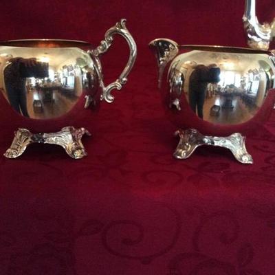 Lot 27 Silver Plate Tea set with Tray