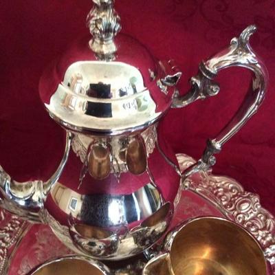 Lot 27 Silver Plate Tea set with Tray