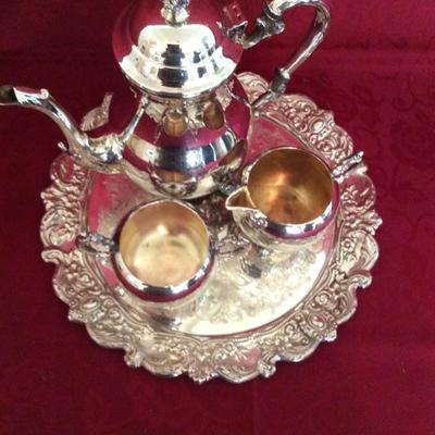 Lot 27 Silver Plate Tea set with Tray