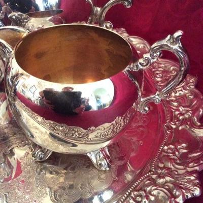 Lot 27 Silver Plate Tea set with Tray