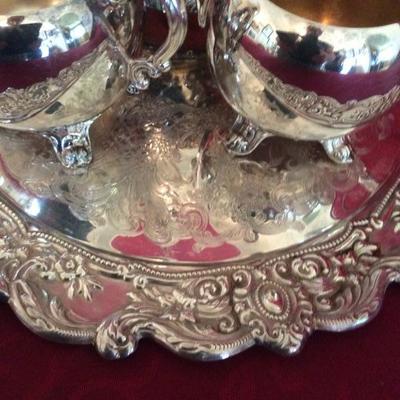 Lot 27 Silver Plate Tea set with Tray