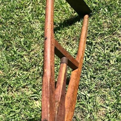 Vintage Primitive Hand Held Wood Weed Wacker Scraper