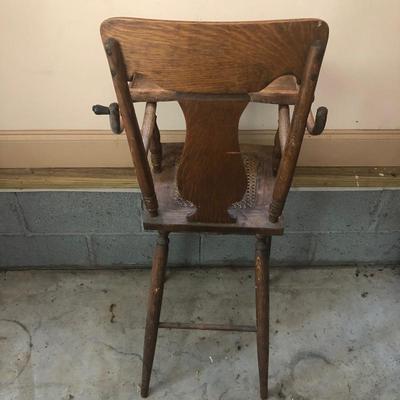 Lot 177 - Antique High Chair and Chair