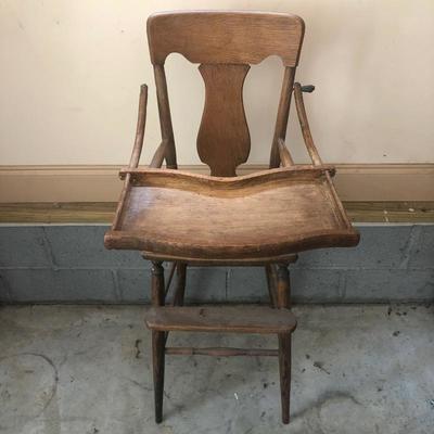 Lot 177 - Antique High Chair and Chair