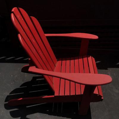 Lot 182- Adirondack Chair and Flag
