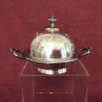 Lot 37 - Silver Plate Round Butter Dish