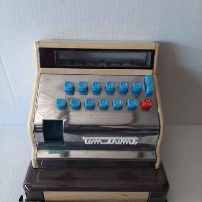 Vintage Tom Thumb Cash Register Blue Buttons 