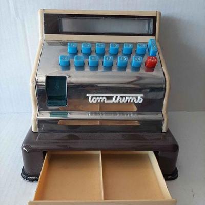 Vintage Tom Thumb Cash Register Blue Buttons 