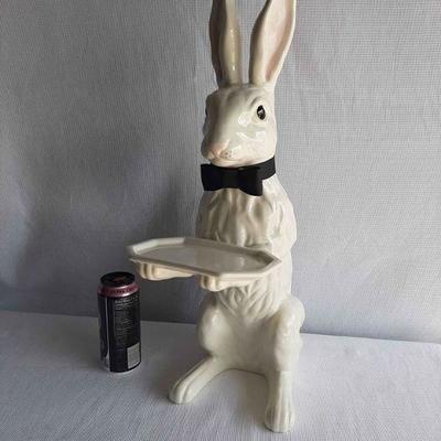 Ceramic Rabbit Holding a Tray