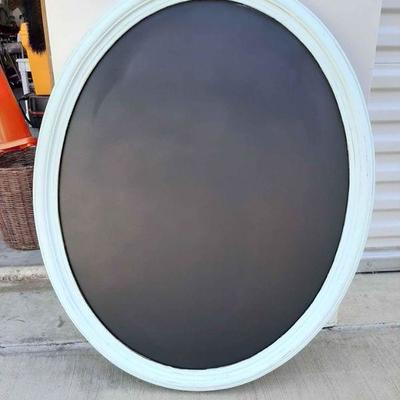 Vintage oval mirror made into a chalk Message Board