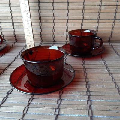 ARCOROC Ruby Red Cup and Saucer