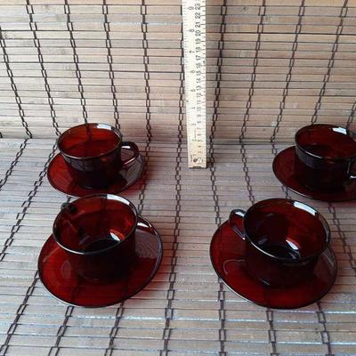 ARCOROC Ruby Red Cup and Saucer