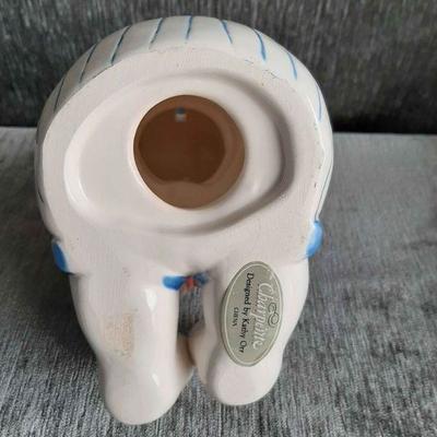 Charpente Ceramic Puppy w/ Ball Bank Kathy Orr Piggy Bank