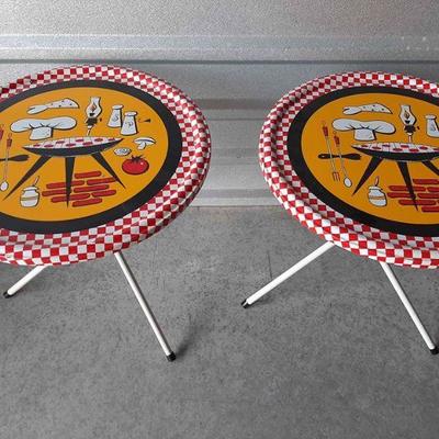 Vintage Metal TV Trays BBQ theme