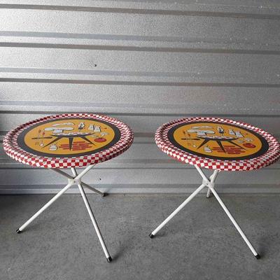Vintage Metal TV Trays BBQ theme