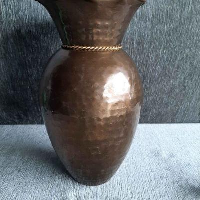 Vintage Brass Vase Made in India Hammered Look 