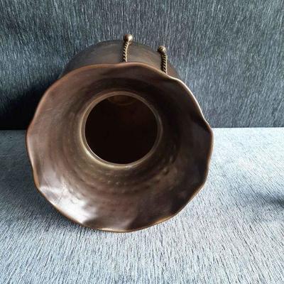 Vintage Brass Vase Made in India Hammered Look 