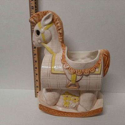 Rocking Horse Ceramic Planter