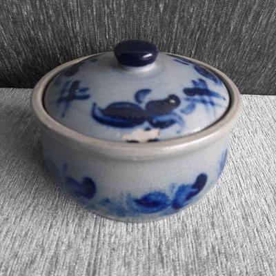 Vintage Blue Salt Glaze Pottery