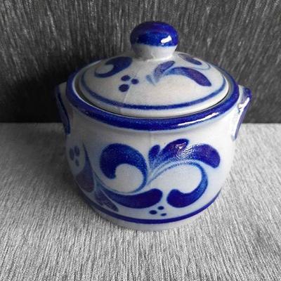 Vintage Blue Salt Glaze Pottery