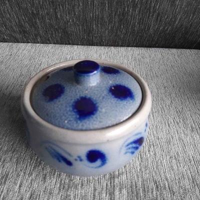 Vintage Blue Salt Glaze Pottery