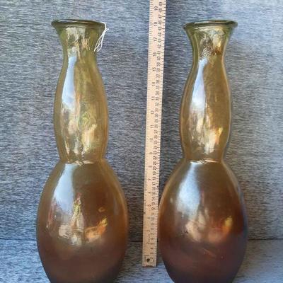 Tall Glass Vase/Bottles Approximately 17