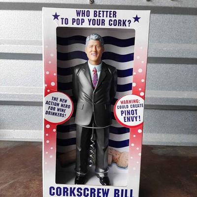 Gag Gift Corkscrew Bill Clinton Wine Bottle 