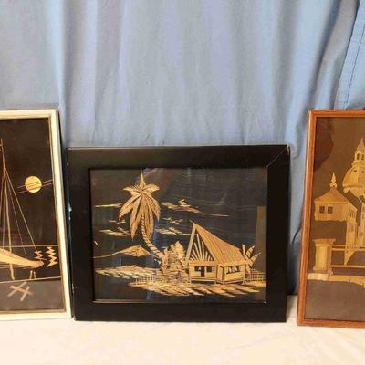 Set of 3 Bamboo artwork