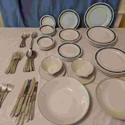 Bavarian china, serving dishes and cutlery
