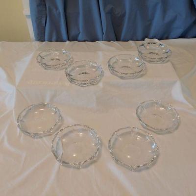 8 shallow crystal desert bowls