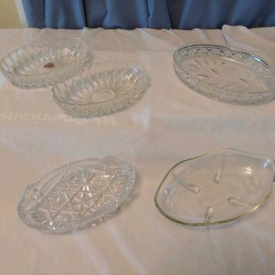 5 fancy shallow crystal dishes
