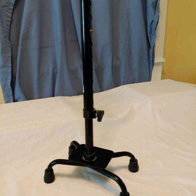 Cane from Drive, metal, has 4 feet, adjustable height
