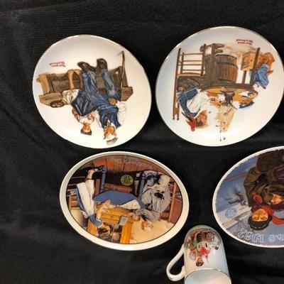 Norman Rockwell plate - Lot 7 plate and 1 mug