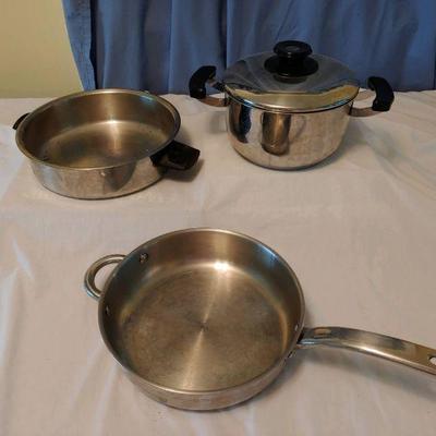 Stainless steel cookware (heavy, sturdy)